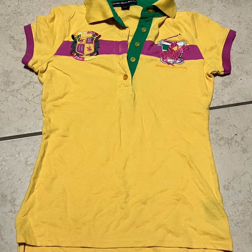 Yellow and Purple Kids Polo Shirt